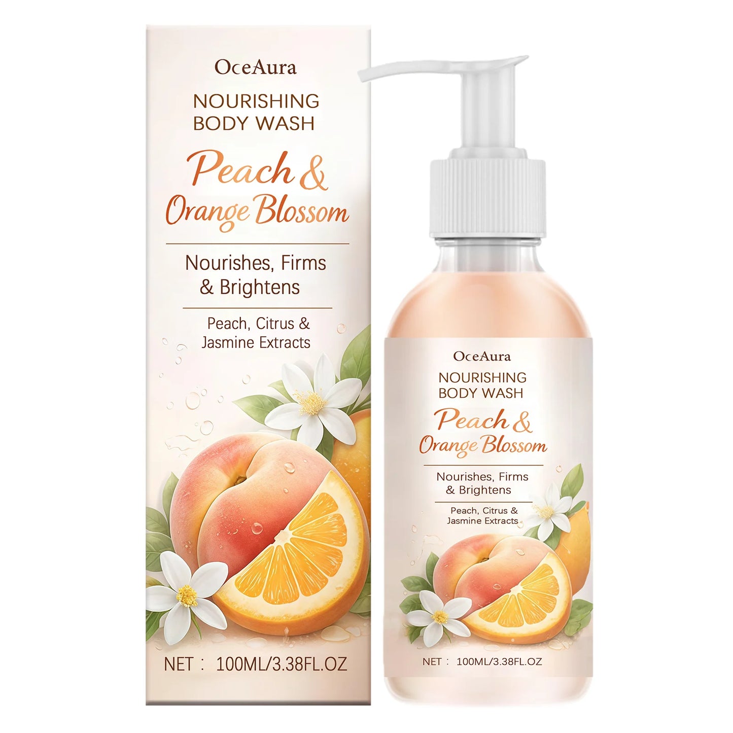 Hydrating Body Wash Moisturizing Brightening Body Cleansing Smoothing Lasting Fragrance Softening Glowing Refreshing Shower Gel Peaceful Pleasures Health and Wellness 100ml boxed Moisturizing