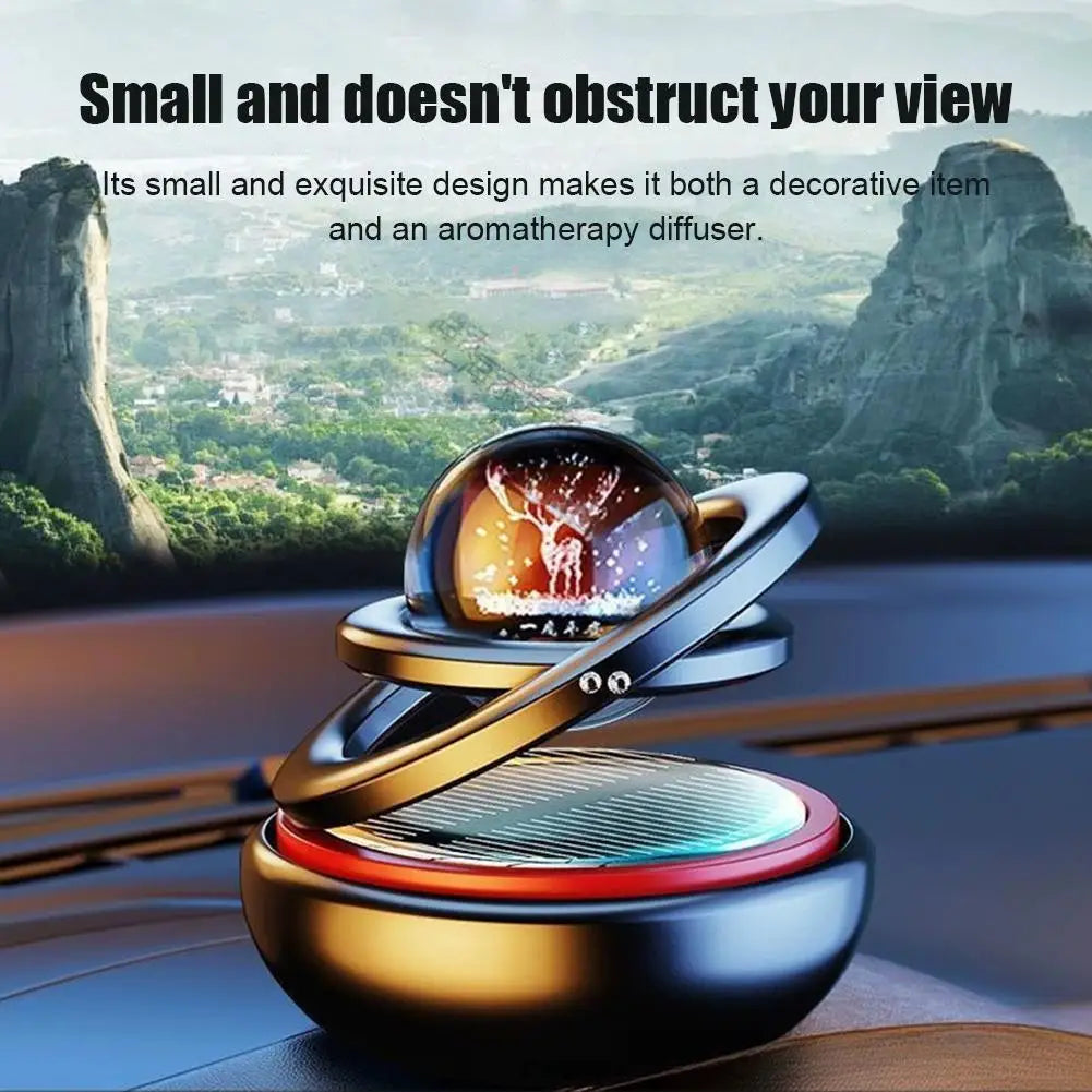 Solar Rotating Crystal Ball Car Aromatherapy Diffuser Ornament