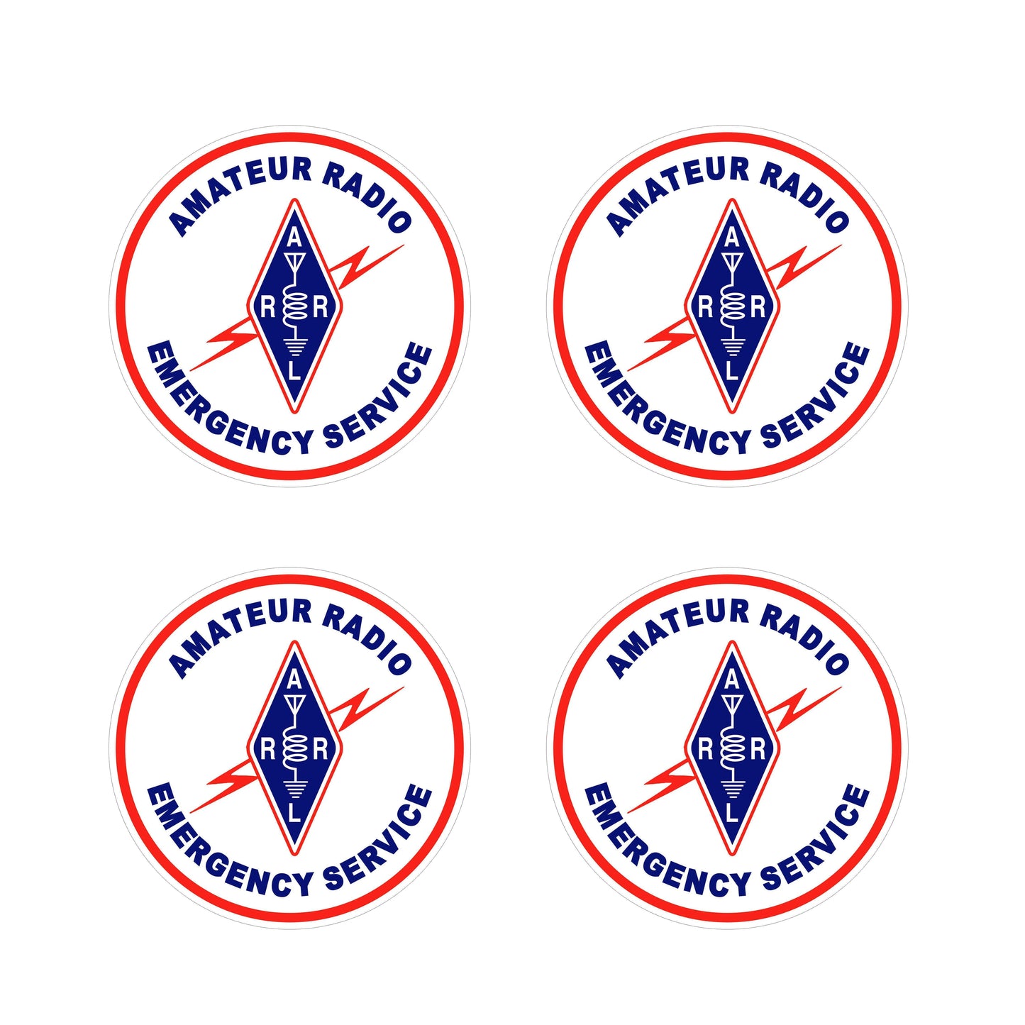 4Packs 4" Amateur Radio Emergency Service Sticker Vinyl Decal For Car Window Bumper Weatherproof Peaceful Pleasures Health and Wellness Default Title