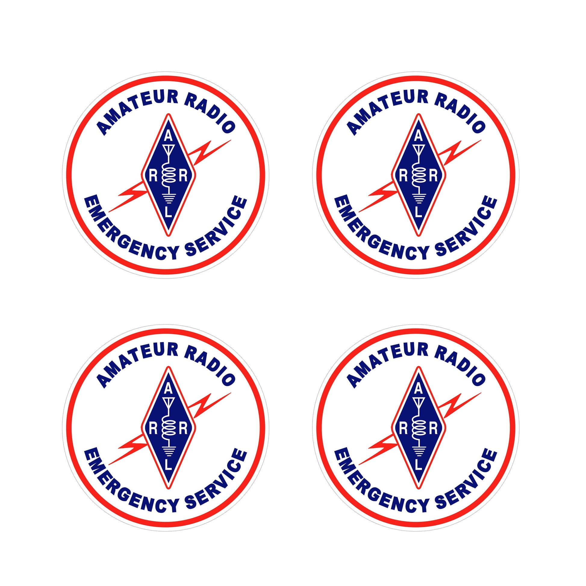 4Packs 4" Amateur Radio Emergency Service Sticker Vinyl Decal For Car Window Bumper Weatherproof Peaceful Pleasures Health and Wellness Default Title