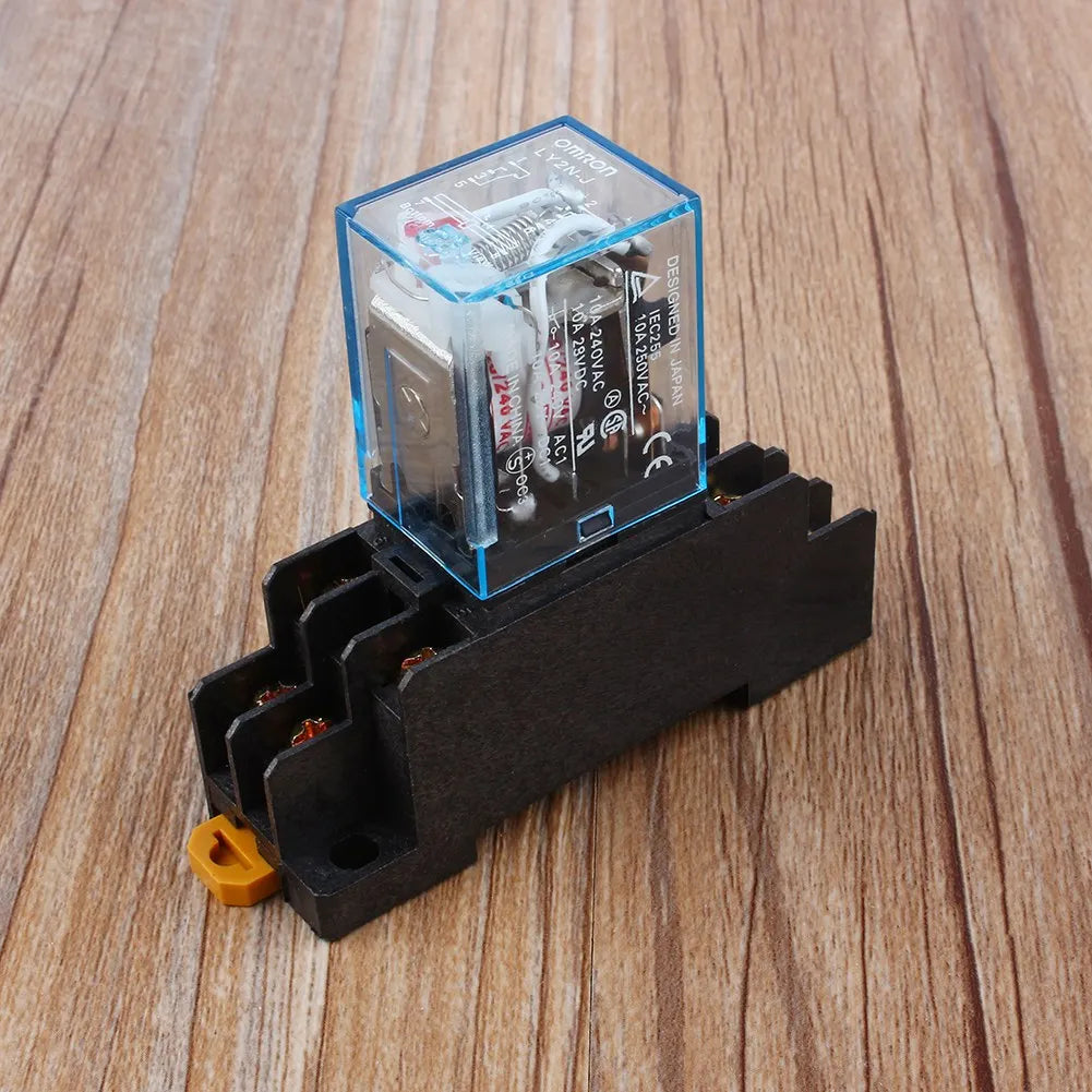 New AC 220V Coil Power Relay 10A DPDT LY2NJ HH62P HHC68A-2Z With Socket Base Power Relay with Socket Base Peaceful Pleasures Health and Wellness