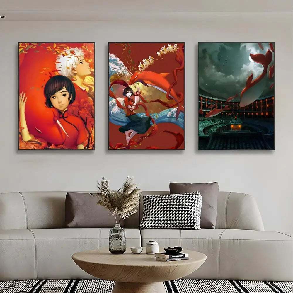Fantasy Romantic Movie Anime B-Big Fish & Begonia Poster Wall Art Print Poster Decorative Mural Home Decor Gift Unframed Peaceful Pleasures Health and Wellness