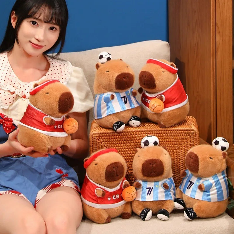 22cm Soccer Capybara Plush Toy – Sports Fan Gift & Décor