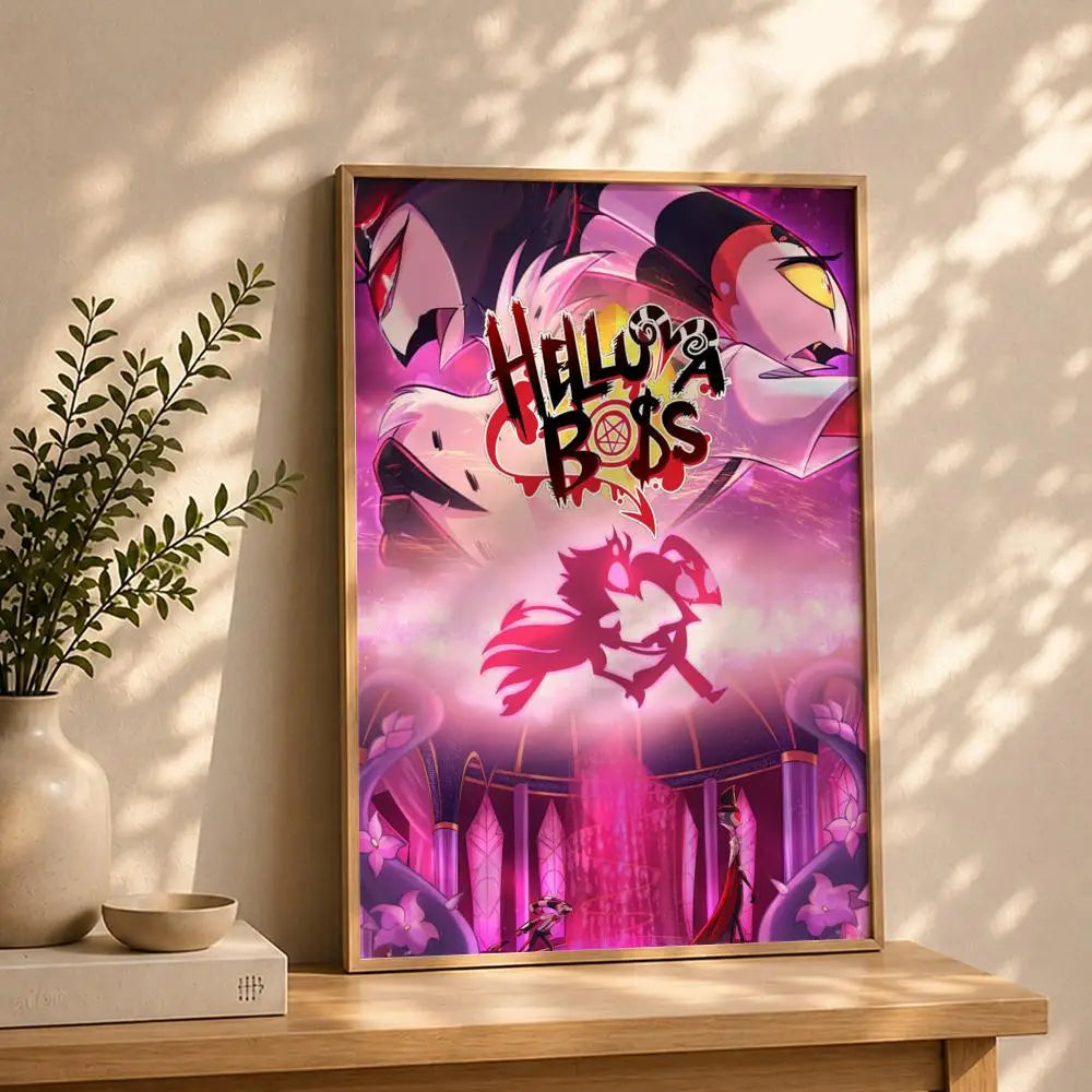 Animation H-Hazbin HotelS Poster HD Self Adhesive Waterproof Wall Art Ideal for Home Office Dorm Bedroom Great Gift Peaceful Pleasures Health and Wellness