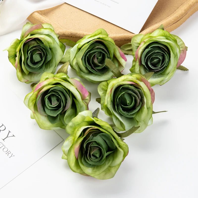 Artificial Silk Rose Heads 5/10pcs | Wedding & Home Decor