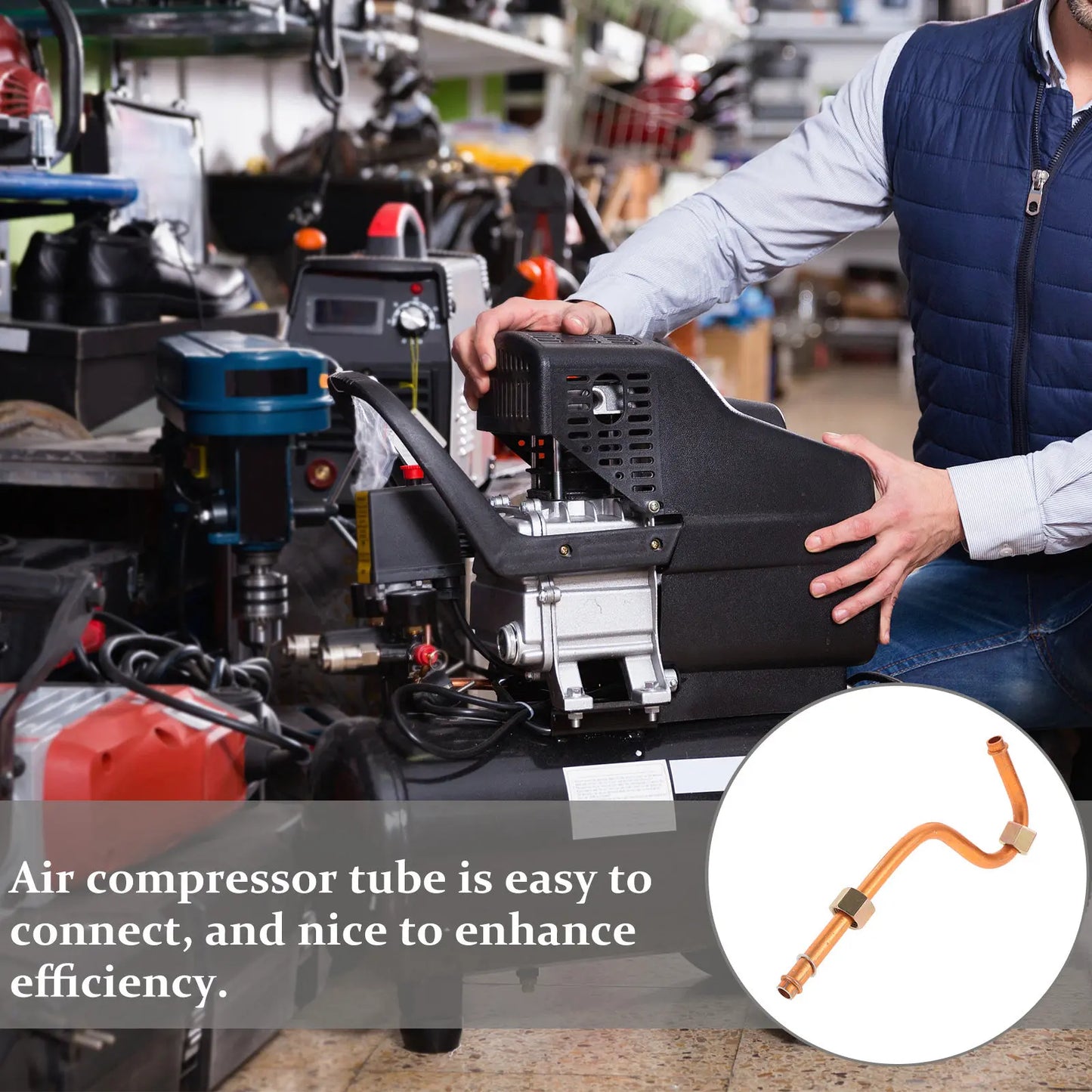 Air Compressor Intake Aluminum Tube Sturdy Replacement Tube Quick Simple Installation for Workshop Air Compressor Parts Peaceful Pleasures Health and Wellness