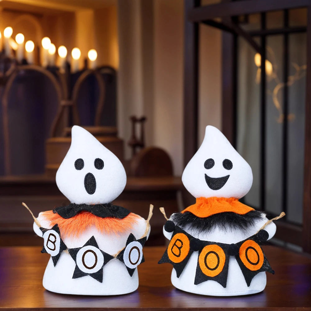 White Ghosts Plush Doll Decor For Halloween Mini Ghosts Stuffed Doll Party Home Table Tray Decor For Spookys Porch Decoration Peaceful Pleasures Health and Wellness