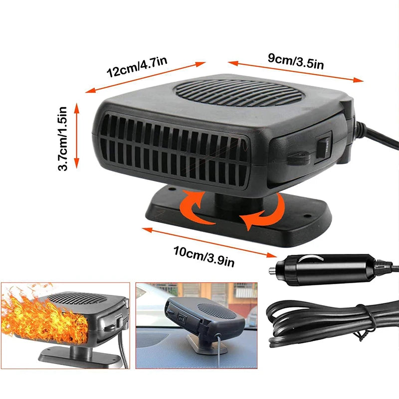 Front Window Defogger Air Conditioner Heater with Cooling Heating Fan Plastic Car Front Windshield Defrost Car Heater Peaceful Pleasures Health and Wellness