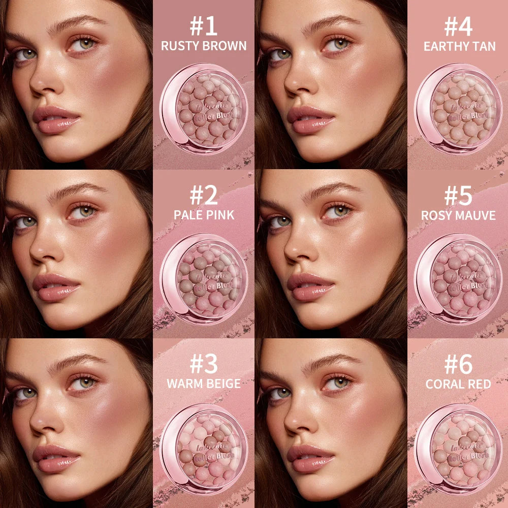 Lakerain Roller Blush Long-lasting Holding Natural Makeup Spherical Appearance Design Powdery Texture Pearlescent Effect Blush Peaceful Pleasures Health and Wellness