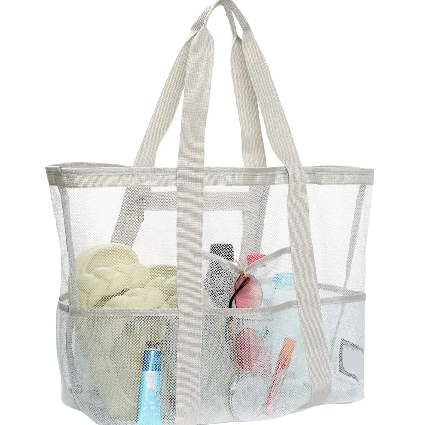 Mesh Beach Tote Bag | Large Multi-Pocket Pool & Travel Bag