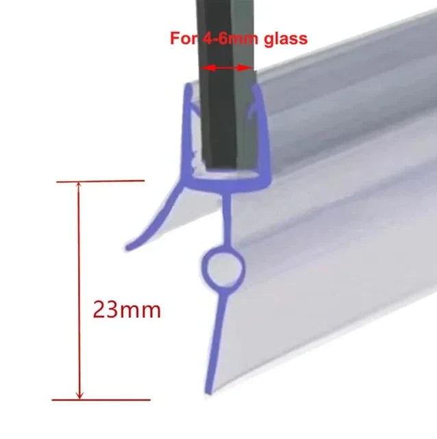 Shower Door Seal Strip PVC Weatherstrip for 4–6mm Glass