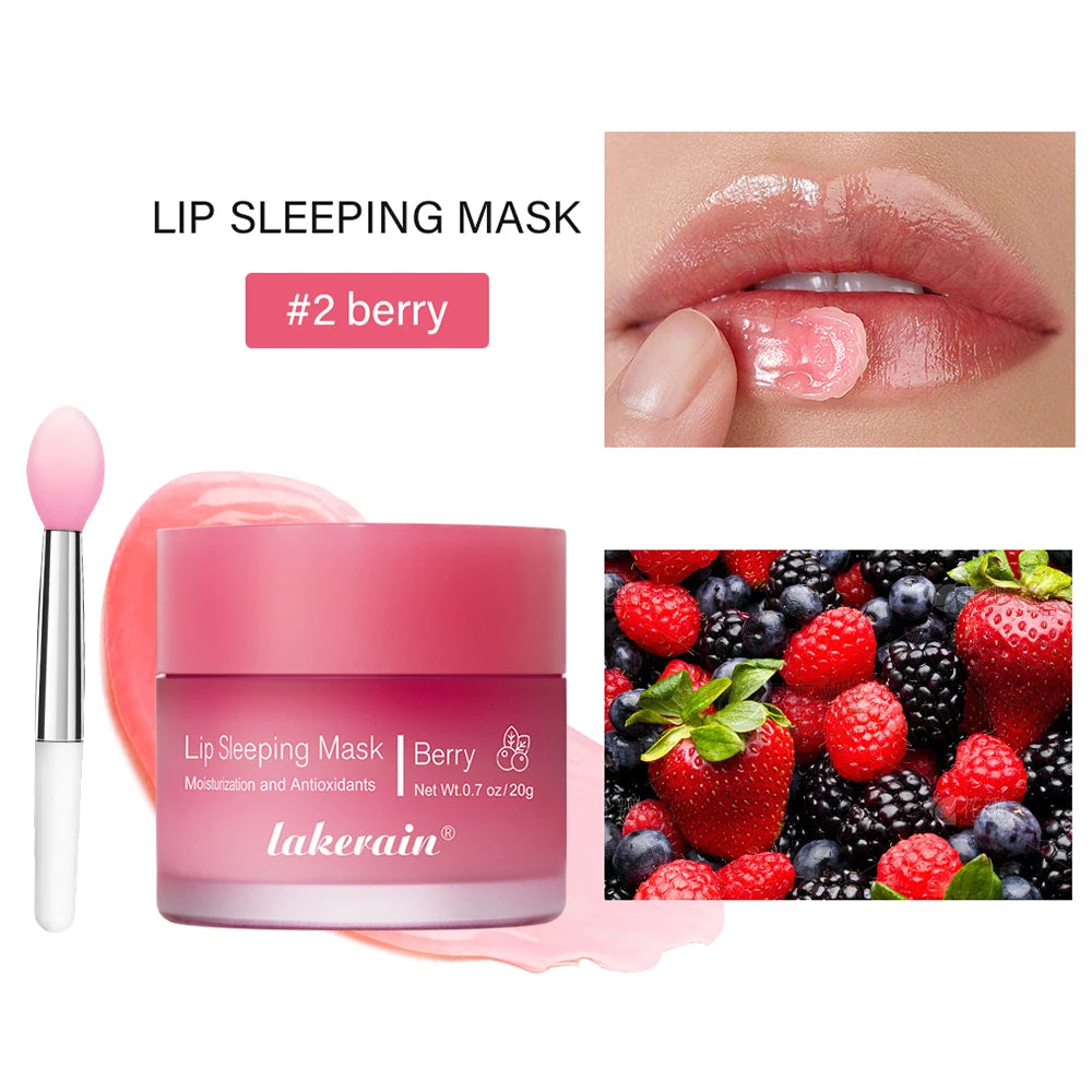 Lip Sleeping Mask Nourishing Overnight Lip Treatment Vitamin C Moisturizer Butter Hydrating Dry Flaky Lips Skin Care Peaceful Pleasures Health and Wellness 02 Berry and brush