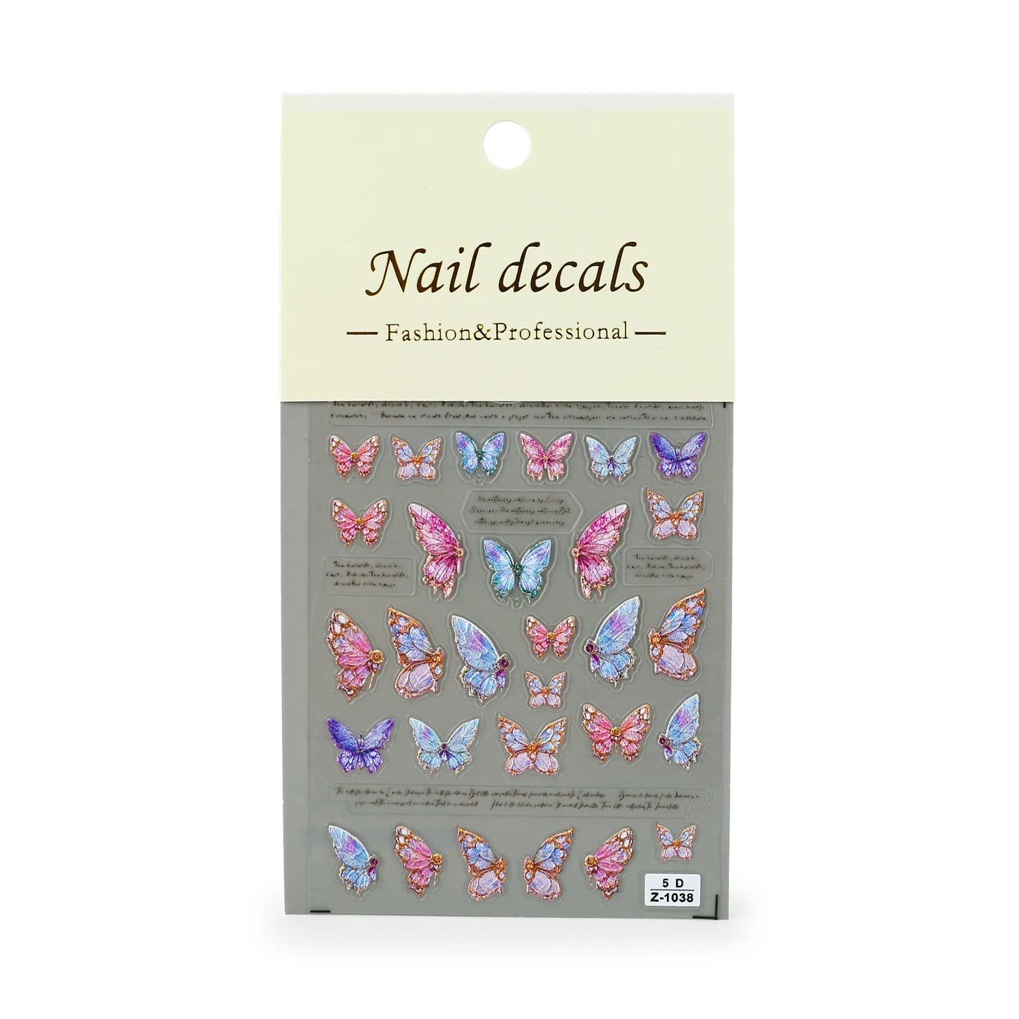3D Butterfly Nail Art Stickers | Embossed Self-Adhesive Decals