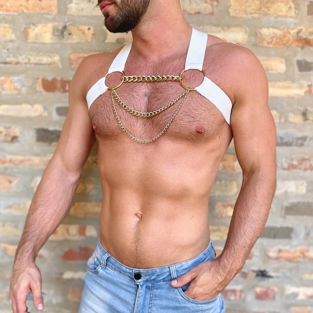 Men Harness Belts Fetish Gay Clothing Sex Rave Sexual Elasticit Chest
