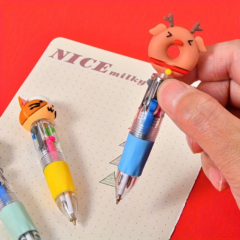 Mini Christmas 4-Color Ballpoint Pens | Set of 4, 8 or 12