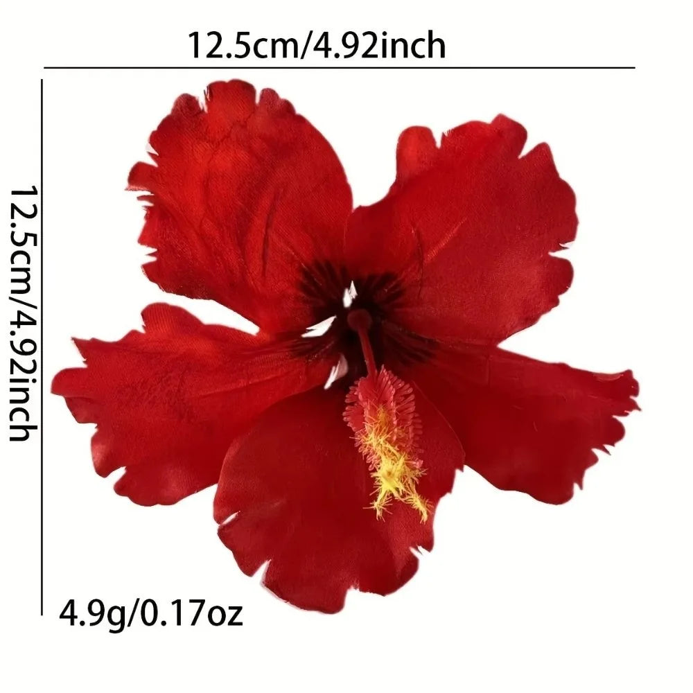 Hibiscus Flower Hair Clip – Bohemian Floral Barrette for Women