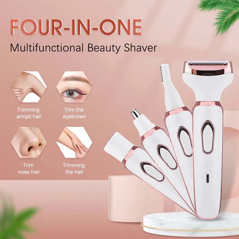 4 In 1 Bikini Trimmer Body Epilator Painless Lady Electric Shaver Hair Remover Set Underarm Eyebrow Nose Hair Trimmer Peaceful Pleasures Health and Wellness