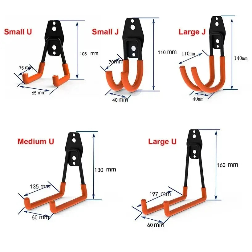Heavy Duty Metal Hook Garage Organizer Wall Mount Bicycle Hanger Hooks Wall Mount Anti-slip Storage Hook For Ladders Garden Tool Peaceful Pleasures Health and Wellness