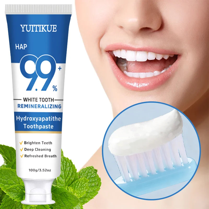 YUITIKUE HAP Hydroxyapatite Toothpaste 9.9+% Remineralizing White Teeth Deep cleaning Fresh Breath 100g Peaceful Pleasures Health and Wellness