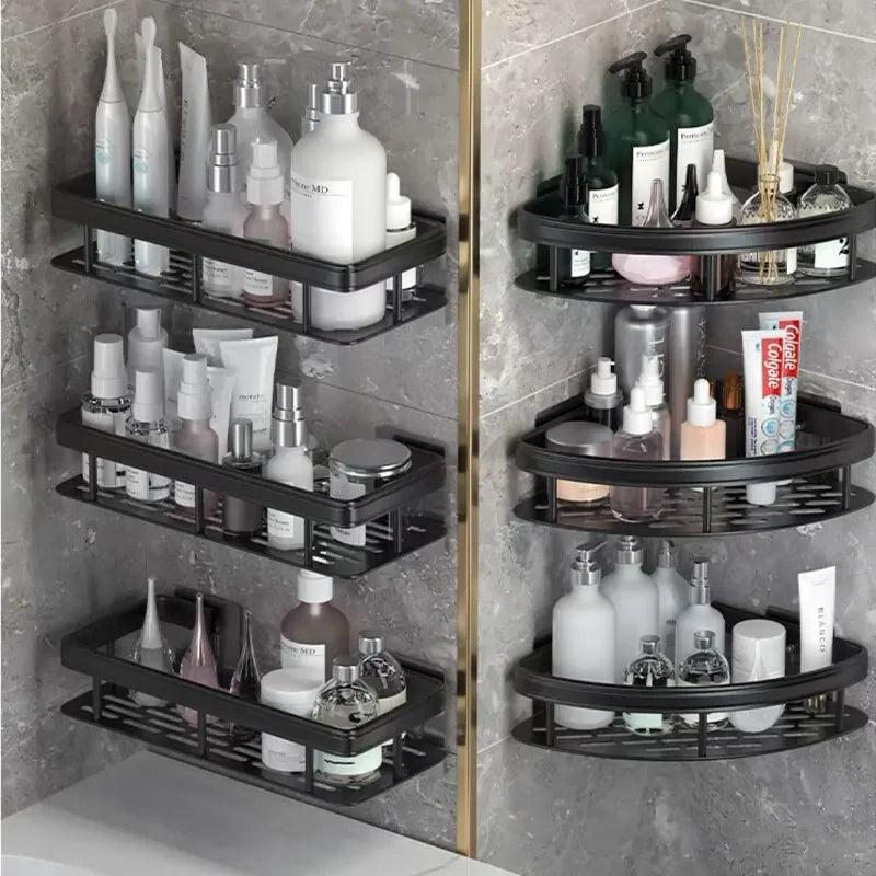 Bathroom Storage Rack, Bathroom Shelves, No-Drill Wall Mount Corner Shelf, Shower Storage Rack Holder Peaceful Pleasures Health and Wellness