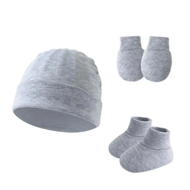 Newborn Baby Hat Gloves & Booties Set – Soft Cotton 0–9M