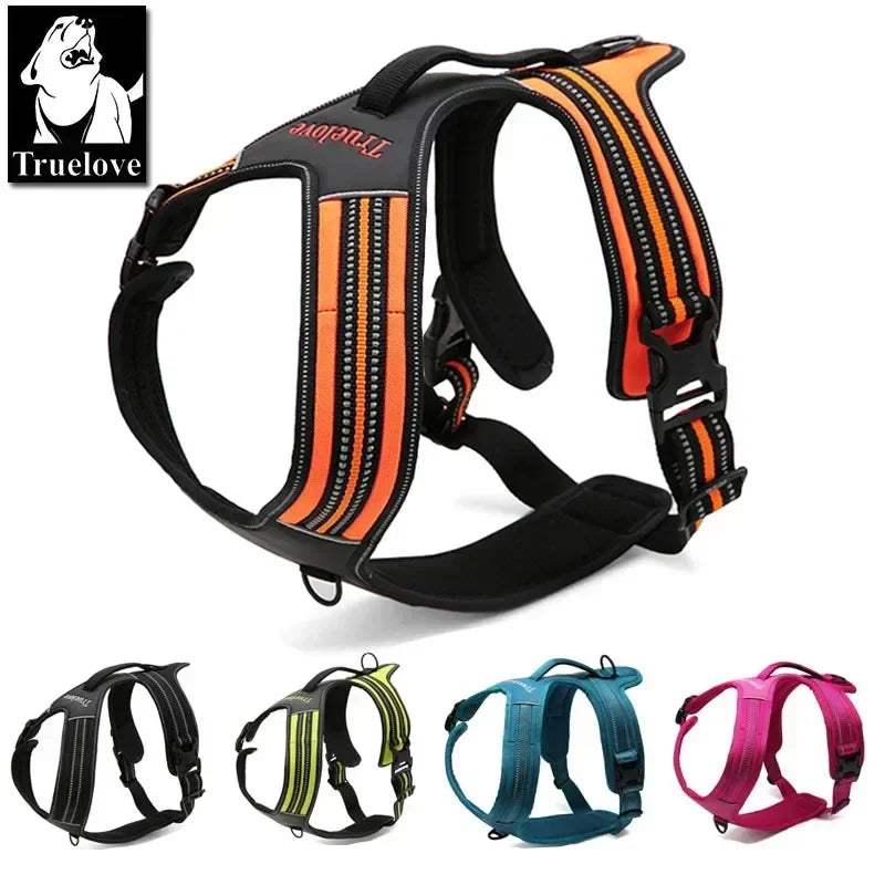 Truelove Sport Nylon Reflective No Pull Dog Harness Outdoor Adventure Pet Vest with Handle xs to xl 5 colors in stock factory Peaceful Pleasures Health and Wellness