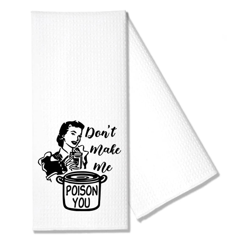 Funny "Don't Make Me Poop" Waffle Tea Towel | Novelty Gift