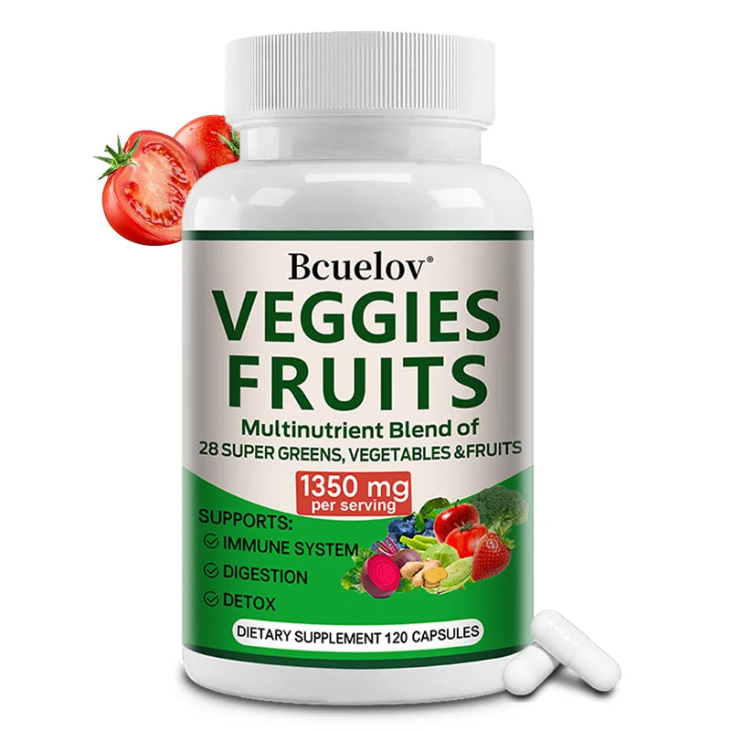 Green Superfood Capsules | 28 Fruits & Vegetables, Non-GMO