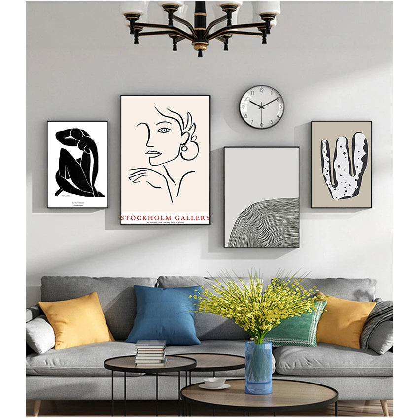 Print Wall Art Pictures Living Room Home Decor Abstract Scandinavia Trendy Boho Beige Colors Minimalist Canvas Painting Peaceful Pleasures Health and Wellness
