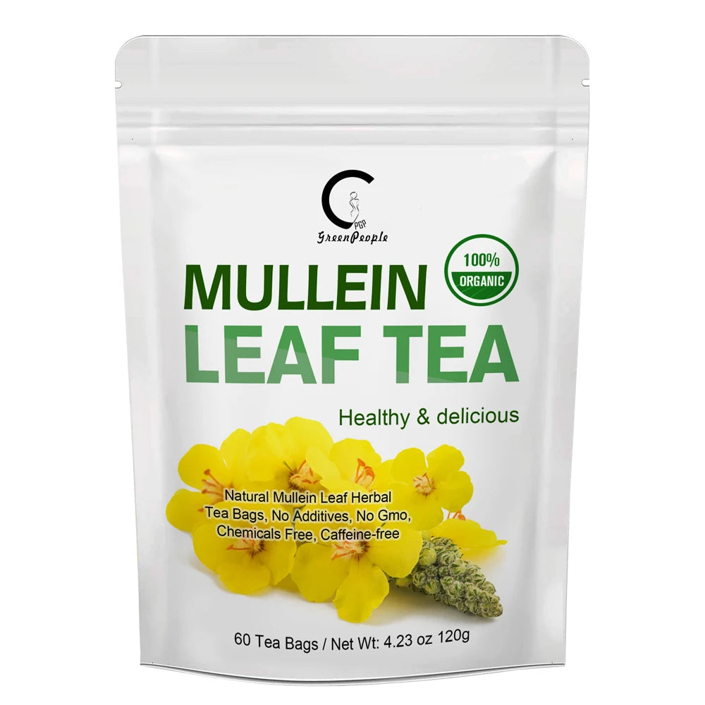 Mullein Leaf Herbal Tea – Lung Cleanse & Respiratory Support Peaceful Pleasures Health and Wellness 60day 5packet United States