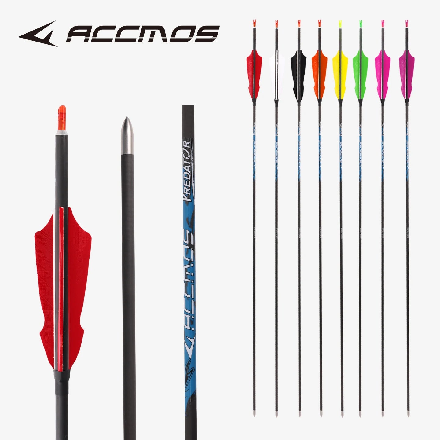 ID4 2 Pure Carbon Arrow 8 Styles 4-inch Turkey Feather Spine 300-1000