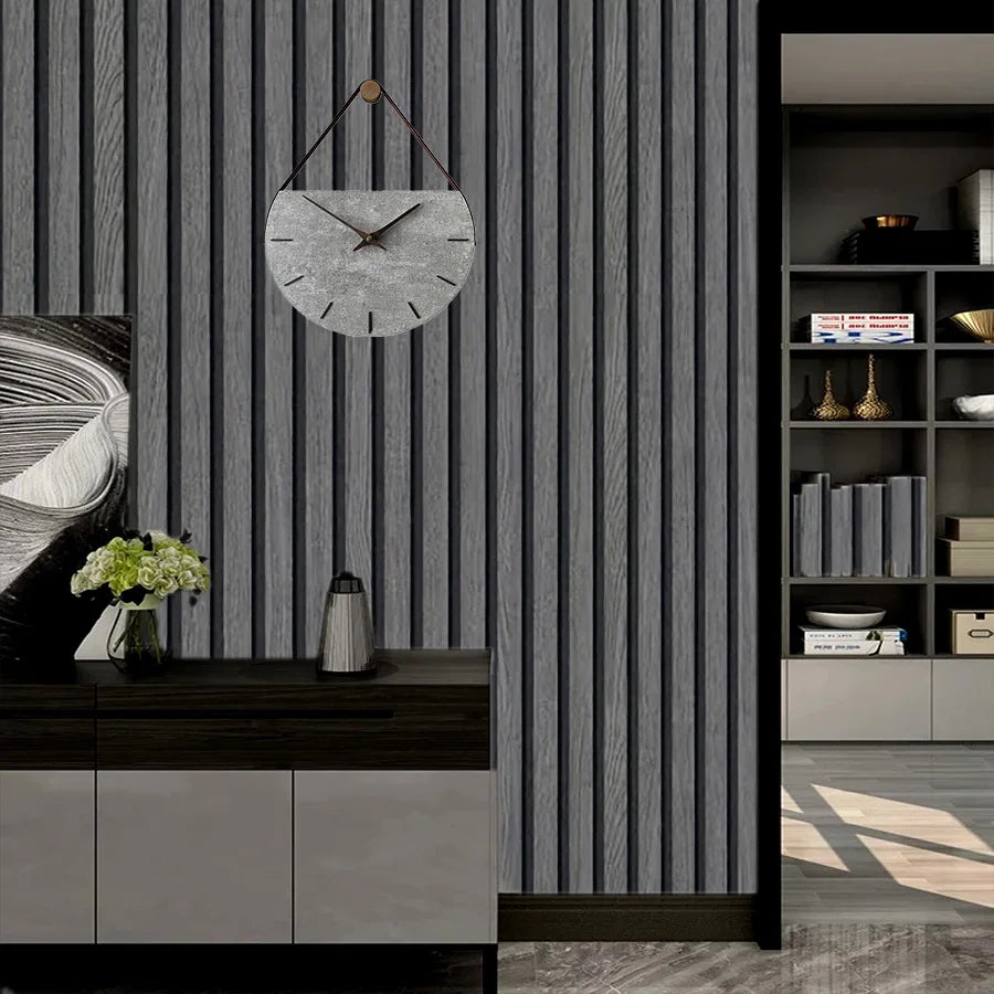 Black Gray Wood Grain Peel & Stick Wallpaper | Chinese Style