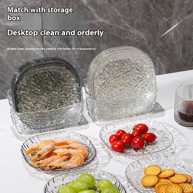 Light luxury plastic household bone spitting dishes, dining tables, garbage bone plates, small dish plates, fruit snacks, dried Peaceful Pleasures Health and Wellness