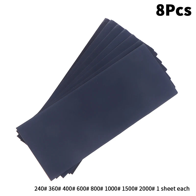 New 5/6/8/10/18/24Pcs Sandpaper Set 2000/2500/3000/5000/7000 Mixed Grits Sand Paper Water/Dry Sanding Paper Abrasive Tool Peaceful Pleasures Health and Wellness A3
