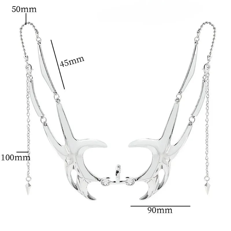 Metal Alien Face Mask Ear Cuff Lip Ring Punk Jewelry Unisex