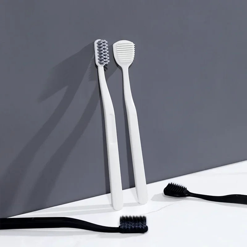 Soft Bristle Toothbrush Set, 2PCS, Eco Bamboo Toothbrushes, Charcoal Teeth, Natural Bamboo, Dental Oral Care Peaceful Pleasures Health and Wellness