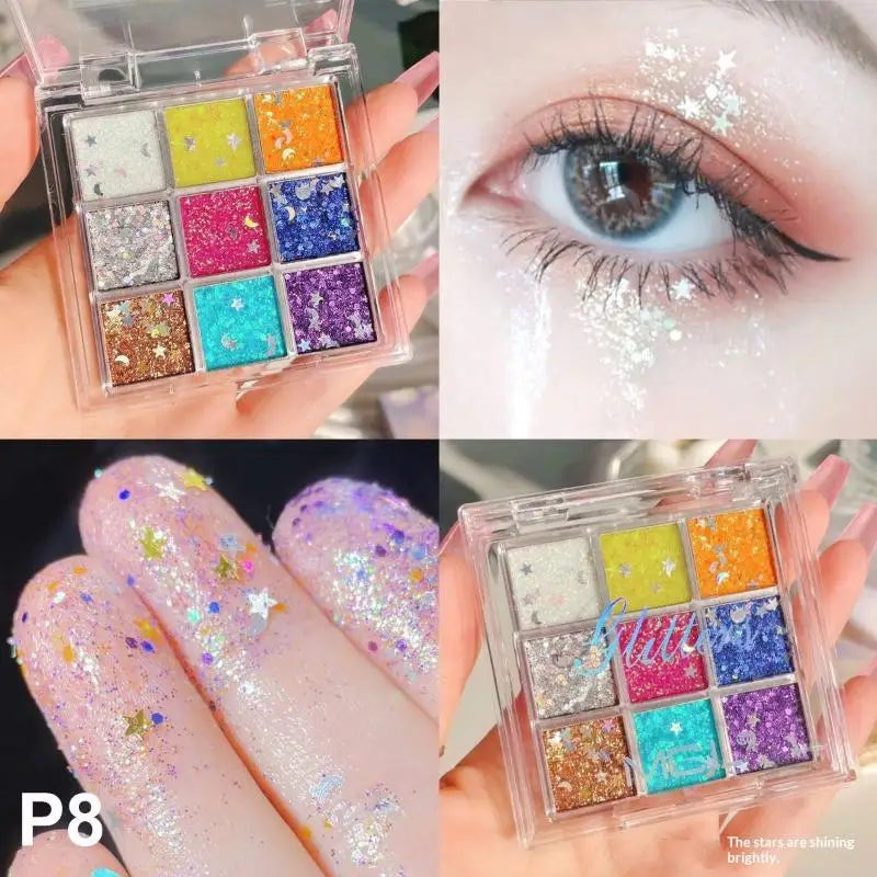 Glitter Face Stickers & Eyeshadow Palette – Kids Stage Makeup