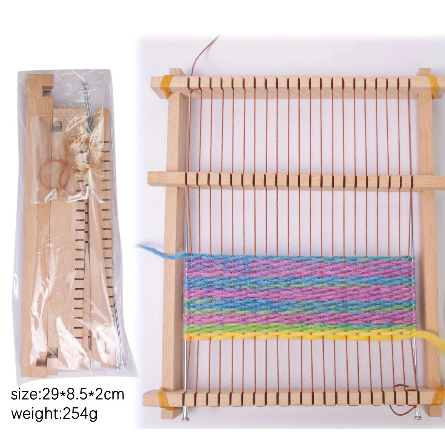 14-Piece Wooden Weaving Loom Kit 9×11in | Kids & Beginners Weaving Loom Kit Peaceful Pleasures Health and Wellness