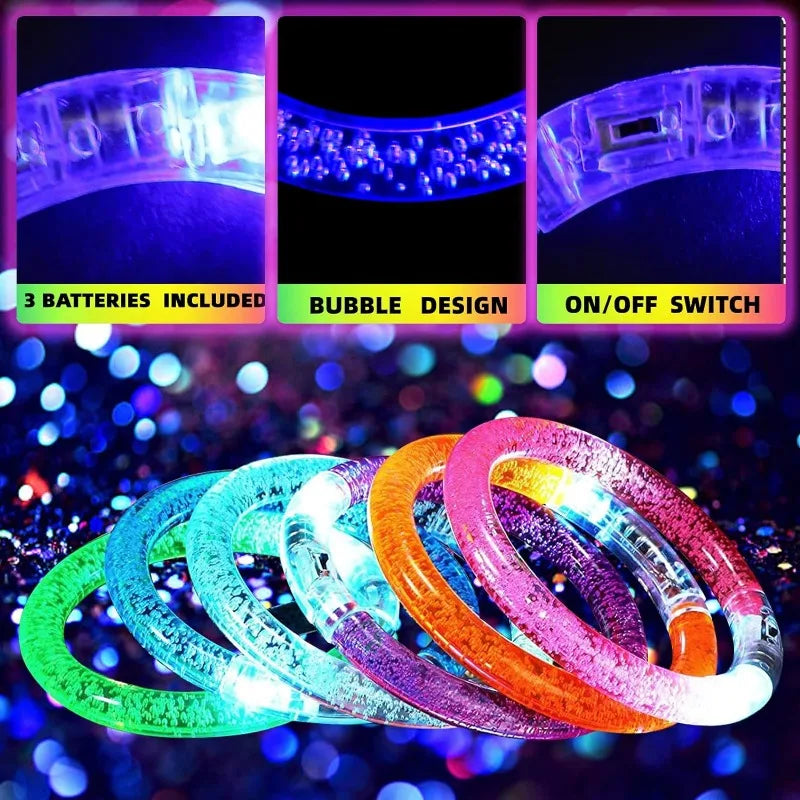 LED Glow Bracelets for Party & Halloween – 1-100 PCS