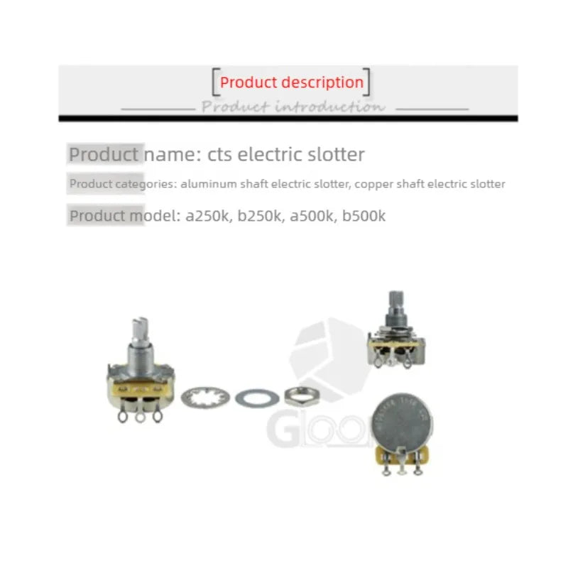 CTS Potentiometer Knob Electric Guitar Bass Timbre Volume 500K