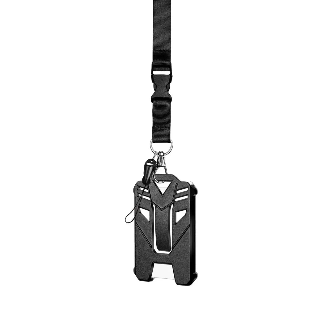 New Heavy Duty Badge Holder Adjustable Lanyard Retractable ID Card Holder Belt Clip Black Color Badge Keychain Carabiner Peaceful Pleasures Health and Wellness Style D