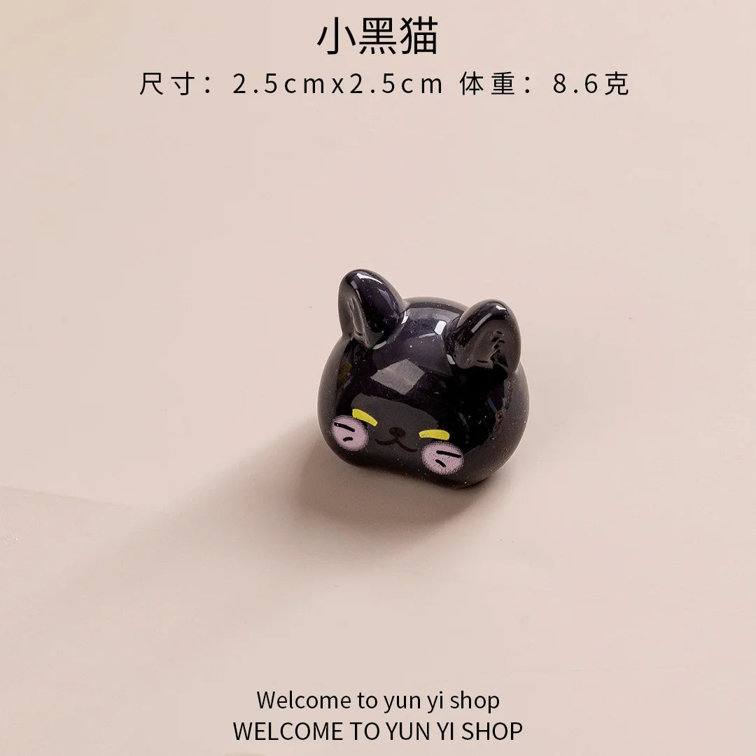 Resin Kawaii Cat Statue Home Decor Crafts Room Wedding Gifts Decoration Doll for Girls Mothers Day Gift Fairy Garden Home Decor Peaceful Pleasures Health and Wellness Little black cat