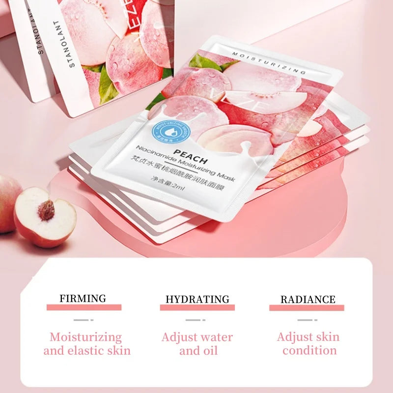 Peach Sleeping Mask with Niacinamide – 30 Pcs Overnight Mask