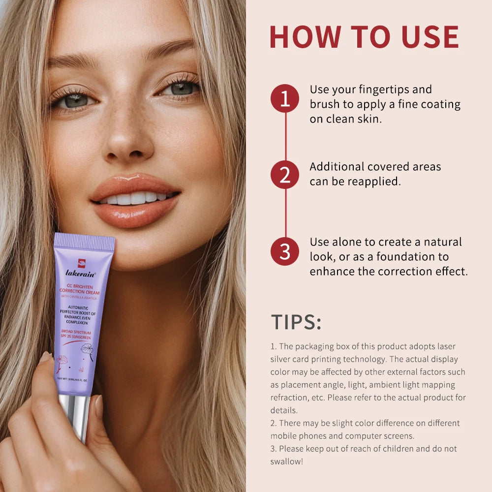 CC Cream Color Changing Liquid Foundation Centella Korean High Coverage Foundation Foundation Cream for Face Base Makeup Peaceful Pleasures Health and Wellness