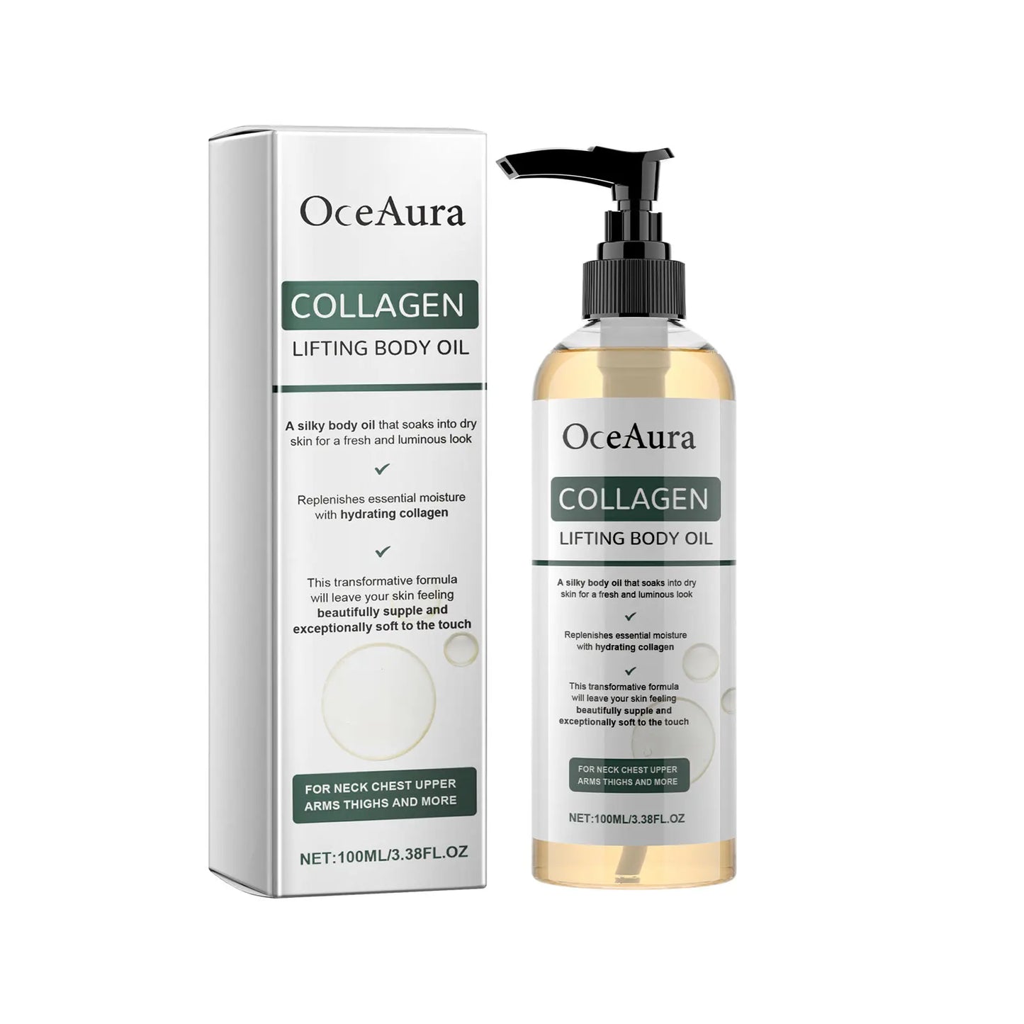 OceAura Collagen Lifting Firming Body Oil – Skin Tightening