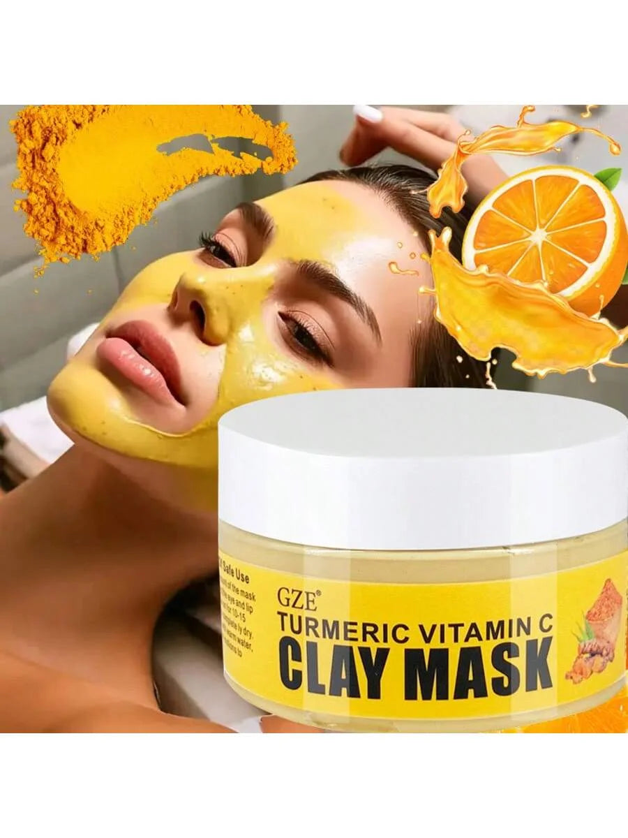 GZE Turmeric Vitamin C Clay Mask – Deep Pore Cleansing 100g Clay Face Mask Peaceful Pleasures Health and Wellness
