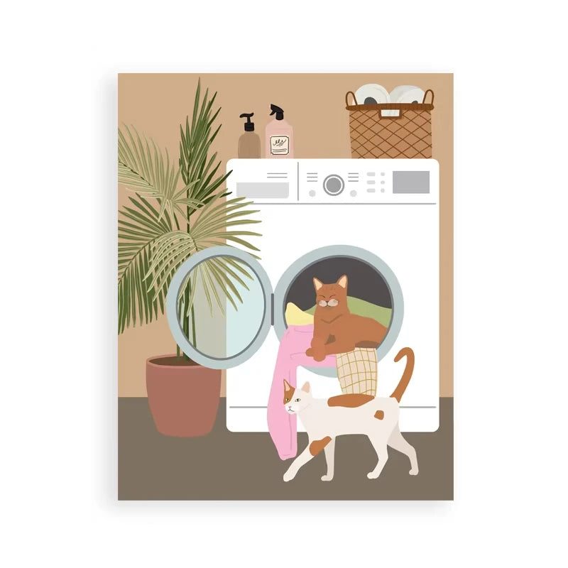 Laundry Room Floral Canvas Wall Art Print | Pastel Poster Canvas Wall Print Peaceful Pleasures Health and Wellness 3 30x40cm