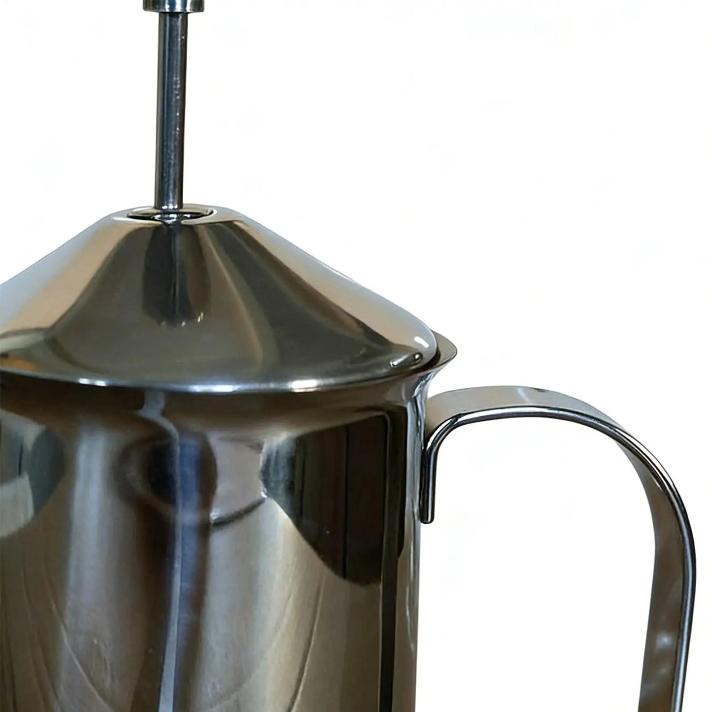 Manual Stainless Steel Milk Frother – Large Capacity Foam Pitcher