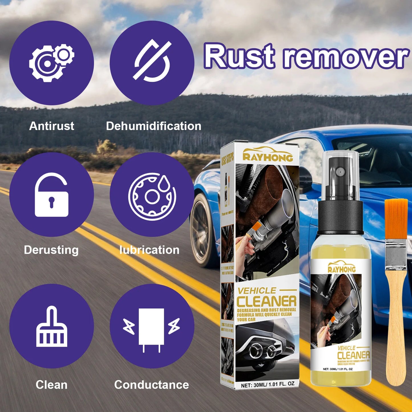 RayHong Car Rust Remover – Anti-Corrosion, Paint-Safe 30ml