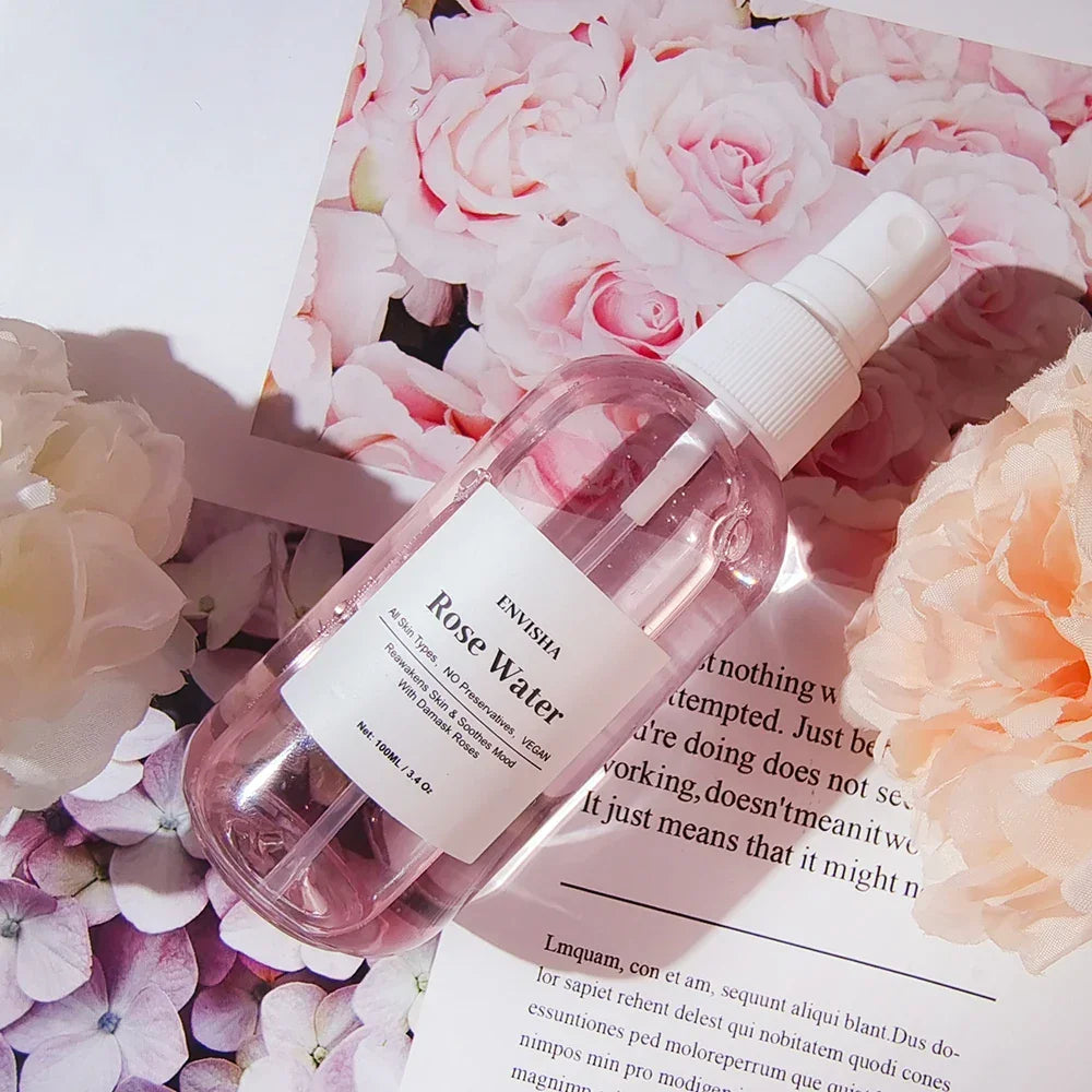 ENVISHA Rose Water Facial Toner – Hydrating & Pore-Minimizing Serum Peaceful Pleasures Health and Wellness
